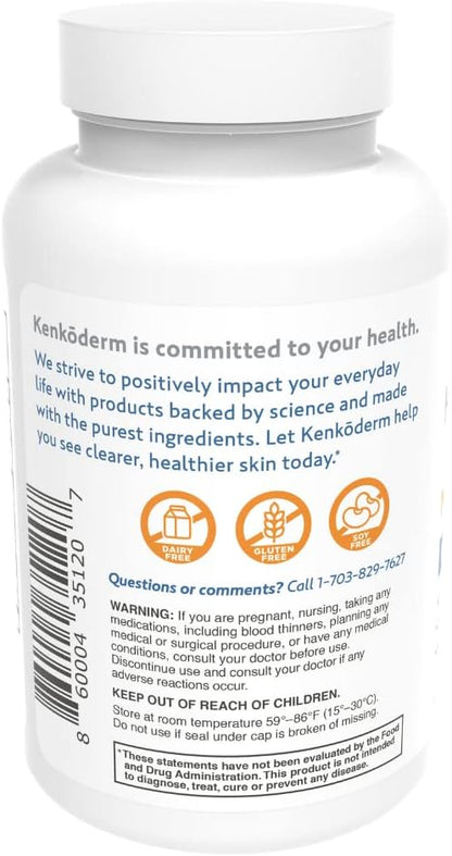 Kenkoderm Multivitamin for Psoriasis, Skin Care 120 Capsules 3, Vitamin 60 Day