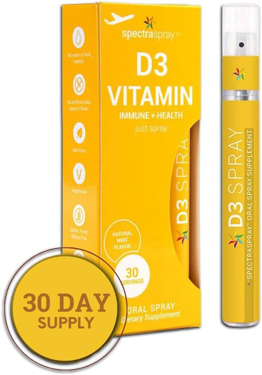 Spectraspray Vitamin D3 Spray Vitamins - Natural & Effective Oral Spray 5000IU Vitamin D3, 30 Day Supply
