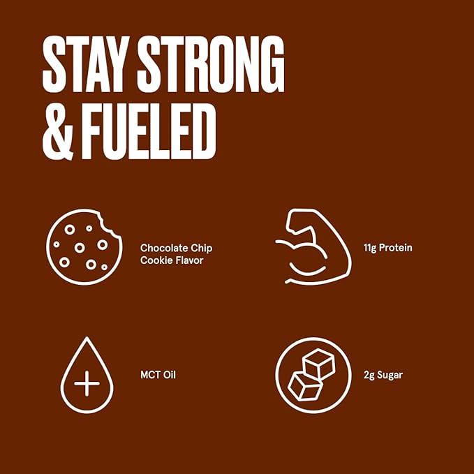 Bulletproof Chocolate Chip Cookie Dough Collagen Protein Bars, Pack of 12, Keto-Friendly Snack with MCT Oil, Grass-fed Collagen, No Added Sugar