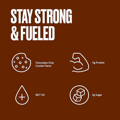 Bulletproof Chocolate Chip Cookie Dough Collagen Protein Bars, Pack of 12, Keto-Friendly Snack with MCT Oil, Grass-fed Collagen, No Added Sugar