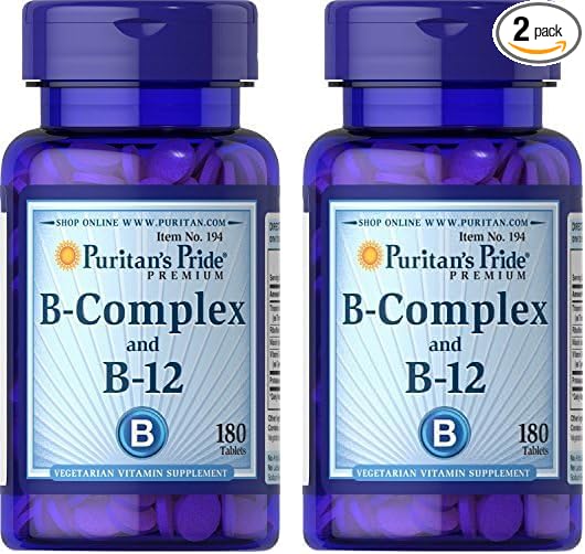 Puritan's Pride Vitamin B-Complex and Vitamin B-12, 180 180 Count 2)