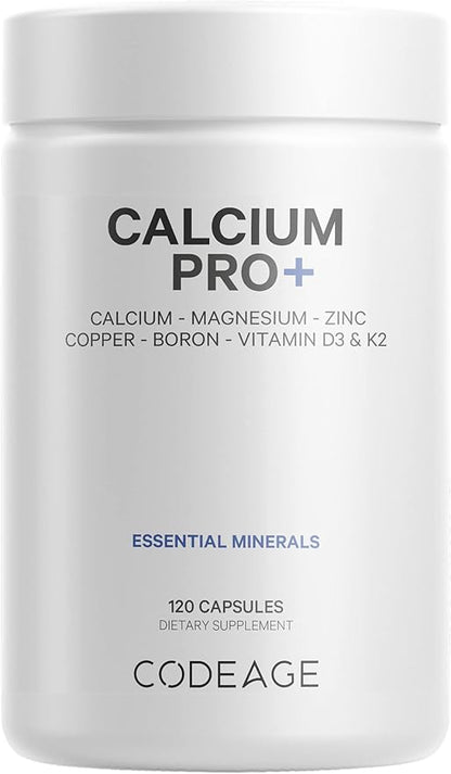 Codeage Calcium 500mg Supplement + Magnesium D3 Vitamin K2 - 2-Month Supply- 120 Capsules