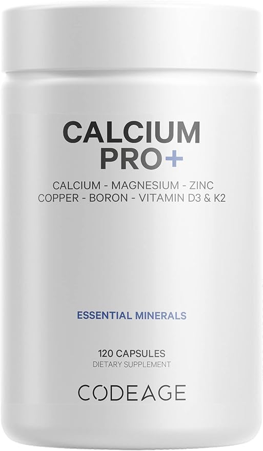 Codeage Calcium 500mg Supplement + Magnesium D3 Vitamin K2 - 2-Month Supply- 120 Capsules