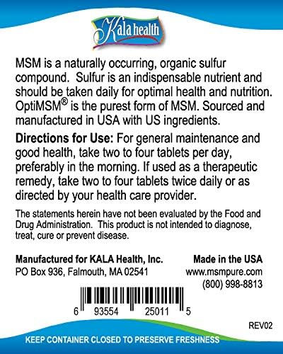 Kala Health MSMPure Tablets, 360 Count, 1000 mg