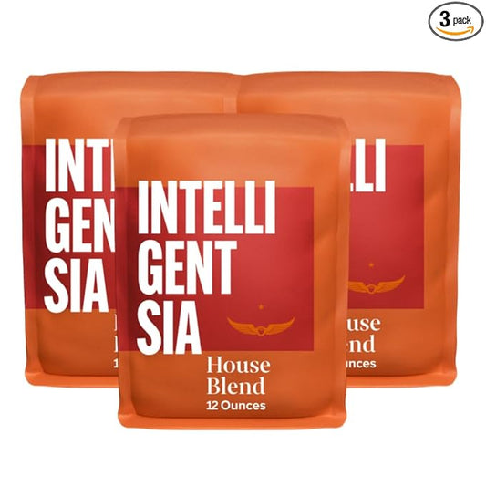 Intelligentsia Coffee, Light Roast Whole Bean Coffee - House with Flavor Notes of Milk Chocolate, Citrus and Apple, 36 Ounces (3 Bags of 12 Ounces)