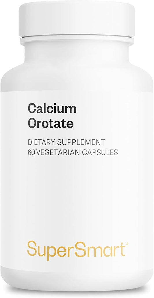 SuperSmart - Calcium Orotate with Magnesium Orotate 9:1 (Highly Bioavailable) - Advanced Teeth & Bones Strength Supplement | Non-GMO & Gluten Free - 60 Vegetarian Capsules