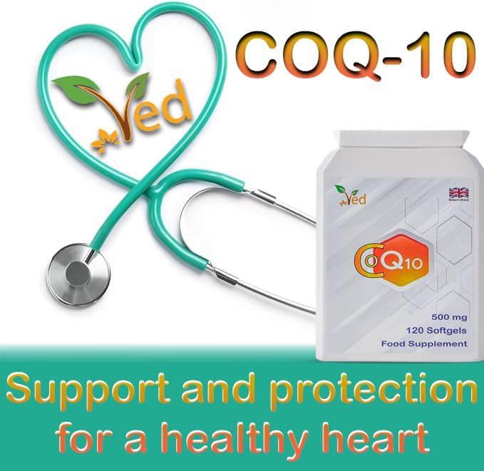 VED CoQ10 500mg Q10 | 500mg 120 120 Softgels| 4 Months