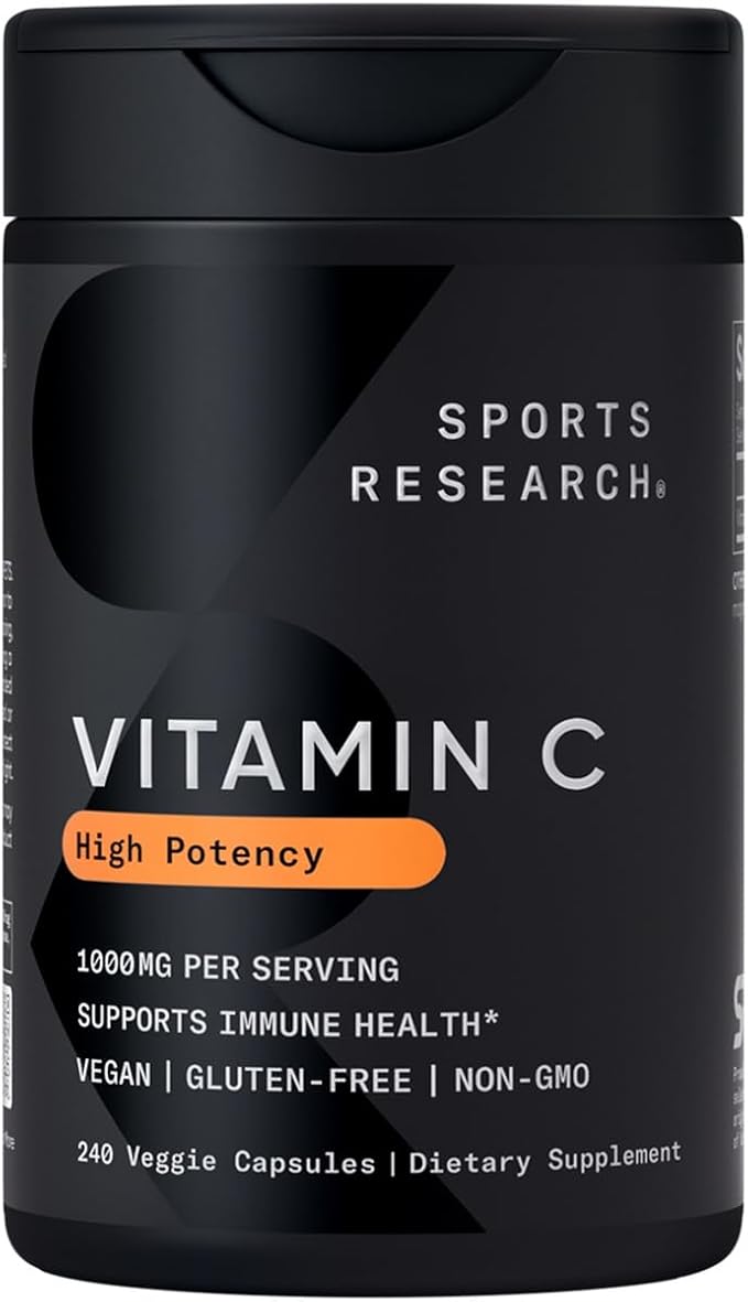 Sports Research High Potency Vitamin C Supplement 1000mg, 240 240 Count