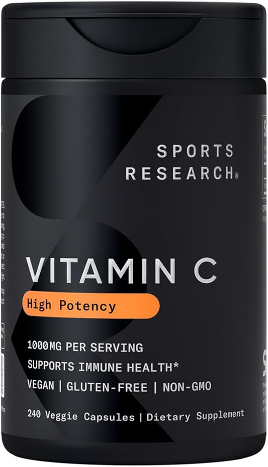 Sports Research High Potency Vitamin C Supplement 1000mg, 240 240 Count