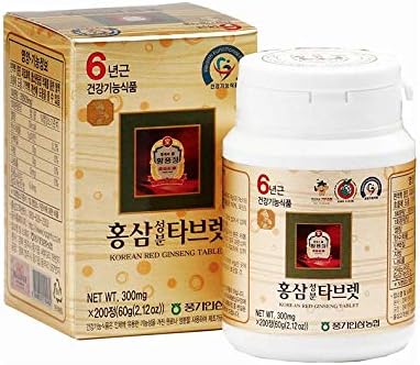 Authentic 6years Korean Red Ginseng 300mg X 200 Tablets 100% Red