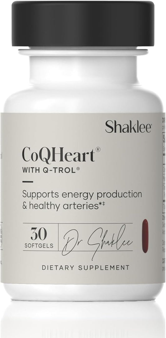 CoQHeart® with Q-Trol®: Energy Support for Heart Health - Coenzyme Q10 and Resveratrol Blend - Facilitates Energy Production and Blood Vessel Health - Protects Arteries - 30 Softgels