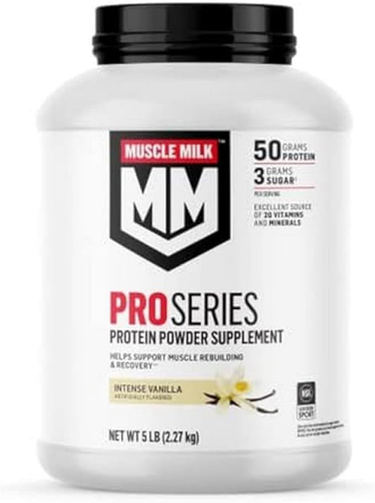 Muscle Milk Pro Series Protein Powder 5 Pound, 28 Servings, 50g Protein, 3g Sugar, 20 Vitamins