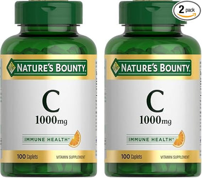 Nature's Bounty Vitamin C 1000mg, Immune 2 Pack, 100 Caplets