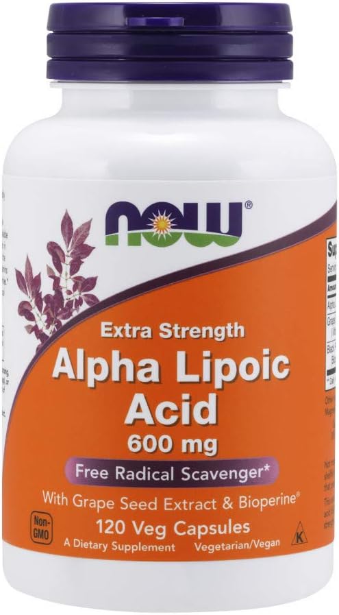 NOW Supplements, Alpha Lipoic Acid 600 120 Veg