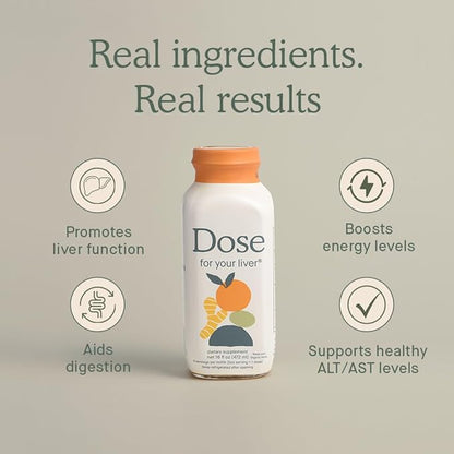 DOSE for Your Liver Cleanse Detox & Repair, Organic Milk Thistle Supplement with Turmeric, Dandelion, Ginger, and Orange, Promotes Optimal Liver Function,16oz Bottle, 3 Pack (3 Weeks Supply)