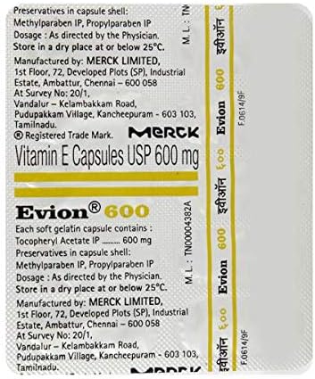 50 Evion 600mg Capsules Vitamin E 400mg,Control Hair