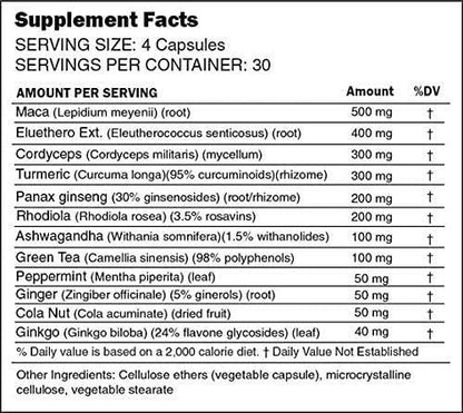 SR Stamina Natural Stress Support Supplement 120 Veg