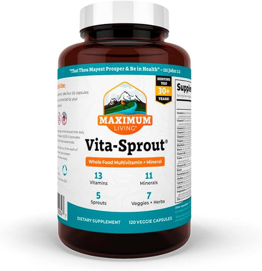 Vita-Sprout Whole-Food Multivitamin & Phytonutrient Blend 120 Capsules