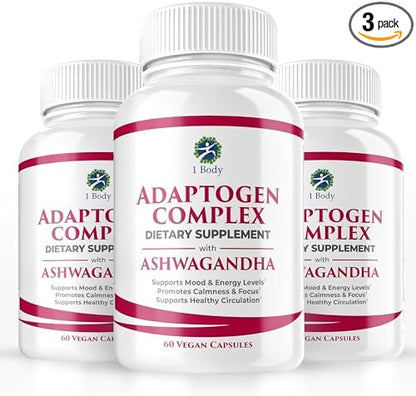 1 Body Ashwagandha Complex Supplement 180 Vegan