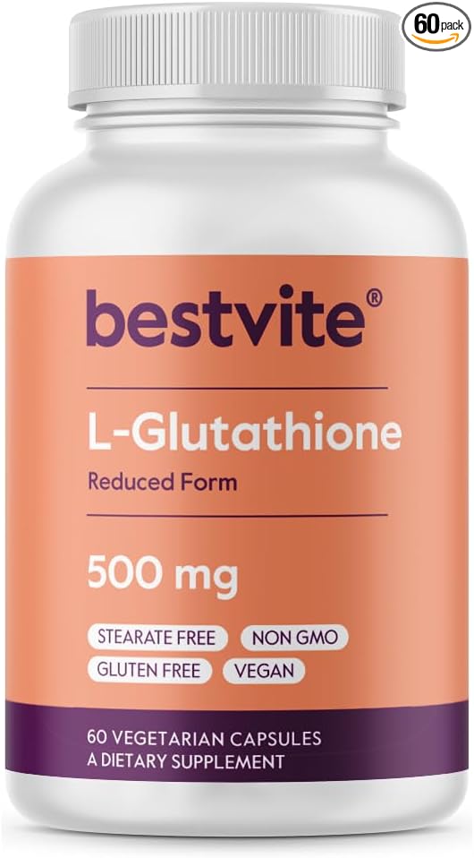BESTVITE L-Glutathione 500mg (60 Vegetarian Capsules)