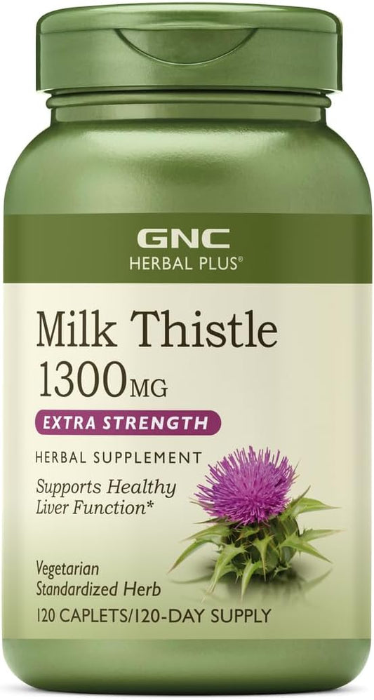 GNC Herbal Plus Milk Thistle 1300mg 120 Count