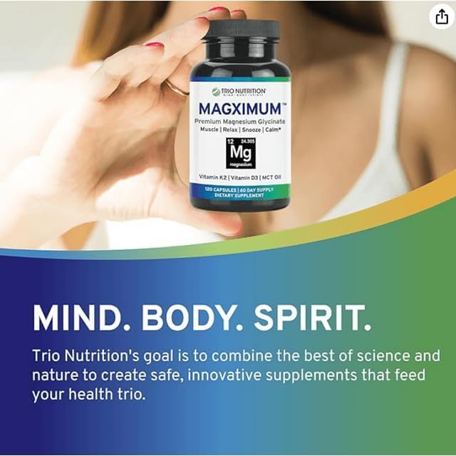 TRIO NUTRITION MagX Magnesium Glycinate, Vitamin D3, Vitamin K2 &
