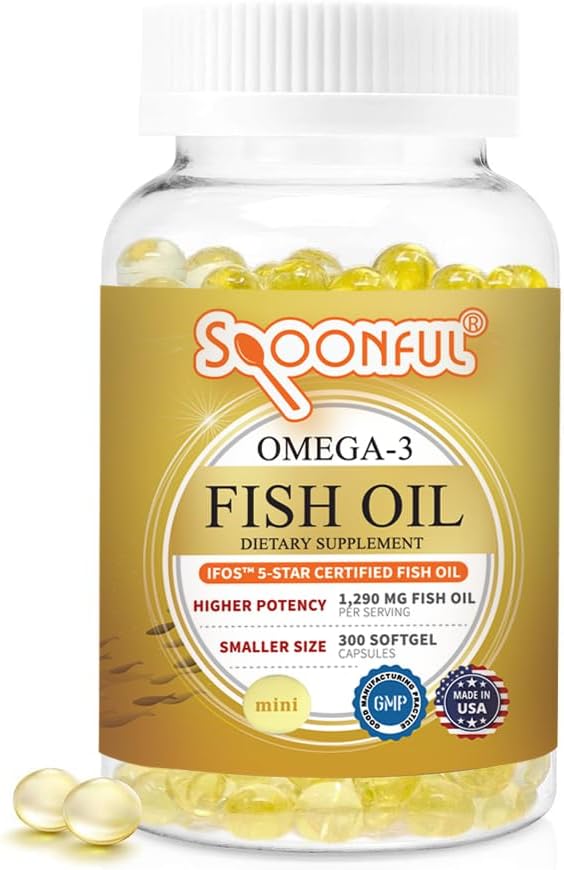 Spoonful Mini Omega 3 Fish Oil, 1290 mg 300 Softgels