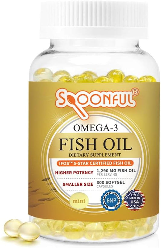 Spoonful Mini Omega 3 Fish Oil, 1290 mg 300 Softgels