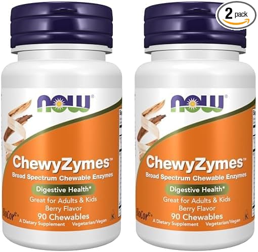 NOW Supplements, ChewyZymes, Broad Spectrum Chewable 90 Chewables 2)