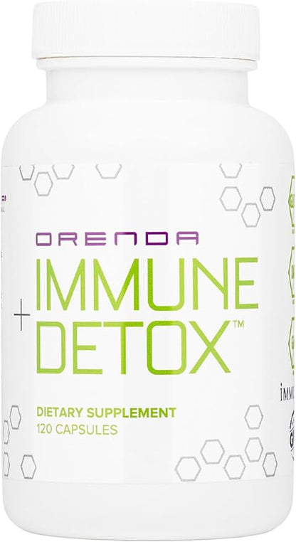 Orenda Immune + Detox - Specialized Formula with Calcium d-Glucarate, Beta 1,3 Glucans & IMMUSE® for Wellness and Balance - 120 Capsules