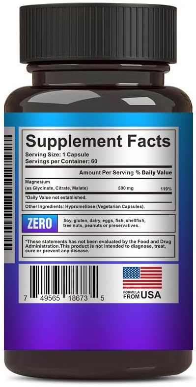 Crown Elite Premium High Absorption Magnesium 500mg, 2 2 Month