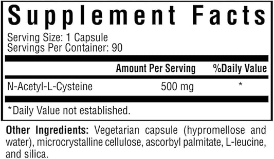NAC | 500 mg N-Acetyl-L-Cysteine | 90 Easy-To-Swallow