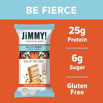 JiMMY! Protein Bar, Caramel Chocolate Nut, 12 Count 25g of