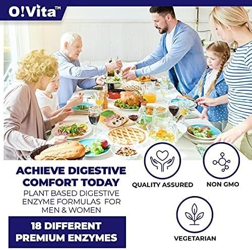Premium Digestive Enzymes with plant-based enzymes, (60 Non-GMO