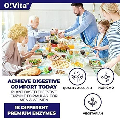 Premium Digestive Enzymes with plant-based enzymes, (60 Non-GMO