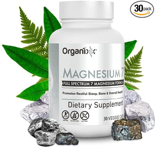 Organixx Magnesium Supplement, Natural Magnesium Capsules B6 and (30 Count)