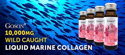 Hydrolyzed Liquid Collagen Drink, 10,000mg Wild-Caught Q10, Coenzyme, (1 Box, 10 Bottles,