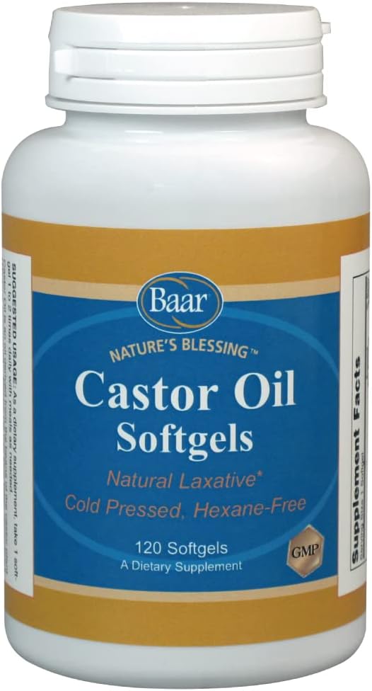 Baar Castor Oil Softgels Natural Laxative