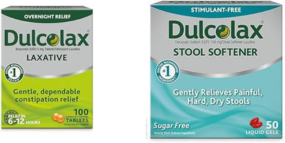 Dulcolax Stimulant Laxative Tablets (100 Count) 5mg & (50ct) Gentle 100mg