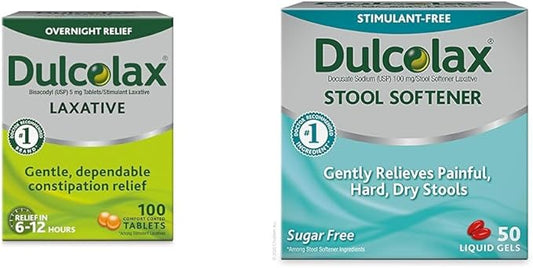 Dulcolax Stimulant Laxative Tablets (100 Count) 5mg & (50ct) Gentle 100mg