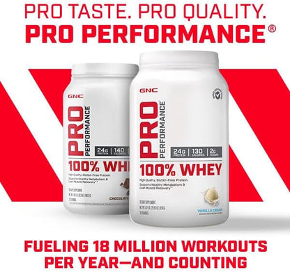 GNC Pro Performance 100% Whey Protein Powder | Supports Healthy Metabolism and Lean Muscle Recovery | Unflavored | 25 Servings
