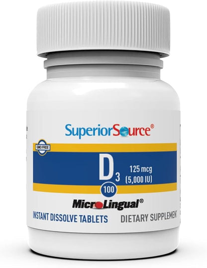 Superior Source Vitamin D3 5000 IU, 100 Count,