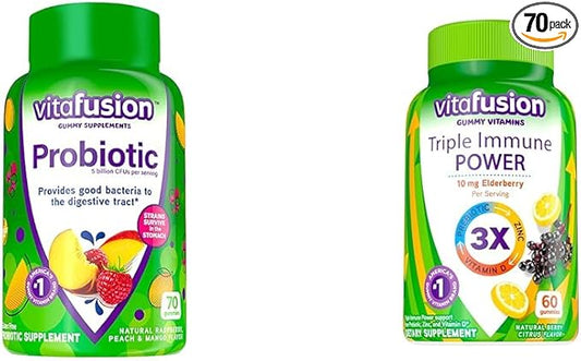 Vitafusion Probiotic Gummy Supplements, 70 Count 60ct Bundle