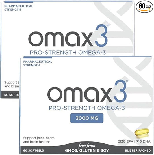 2 Pack - Omax3 Pro-Strength Ultra-Pure Omega-3 Fish 1000 mg 60/per Softgel