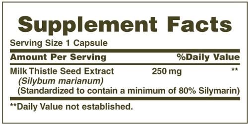 Nature's Bounty Milk Thistle 250 mg 200 ea