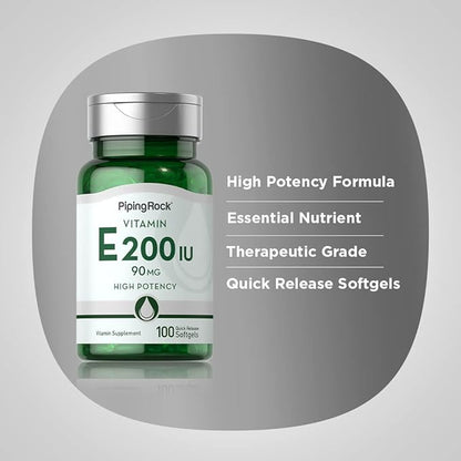 Piping Rock Vitamin E 200 IU 90mg | 100 Softgel