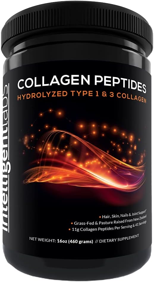 Intelligent Labs Hydrolyzed Type 1 and 3 Collagen 100% Cruelty-Free 11g per 41 Servings