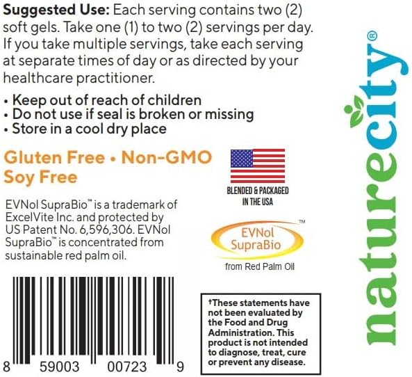 True-E Full Spectrum Tocotrienols Vitamin E 27mg Softgels (2-Pack)