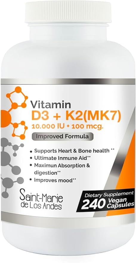 Vitamin D3 (10000 IU) + K2/MK7 (100 mcg) (8 Months