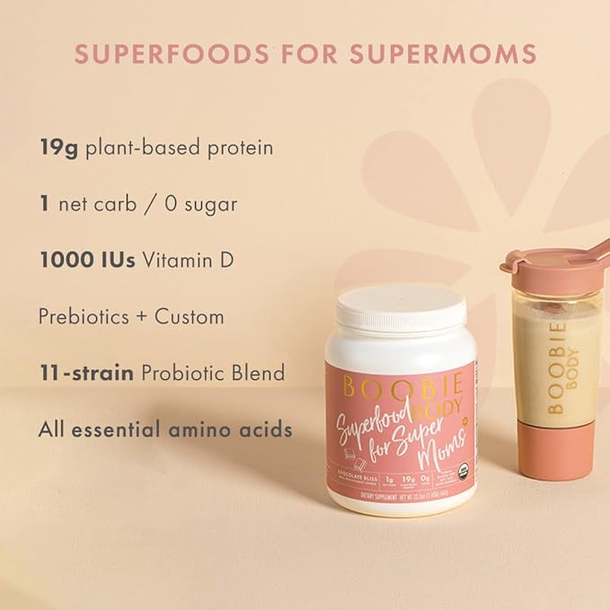Boobie Body Organic Superfood Plant-Based Protein [23.4oz, 1 1 Tub]